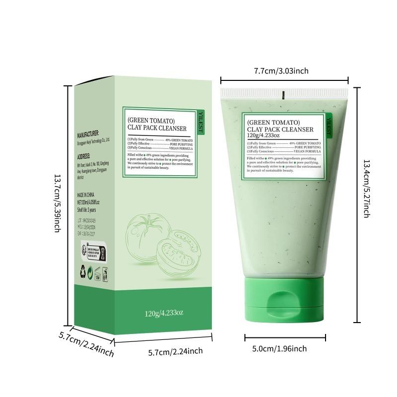 Green Tomato Pore Detox Clay Mask Cleanser, Pore Minimizing, Blackhead Care, Sebum Control, Exfoliation, Vegan, Face Wash, Sensitive Skin, Korean Skincare Facial Foam Cleansing preppy skincare fully  cleanser