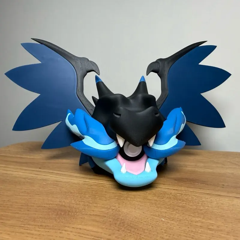 Mega Charizard X Ball - Made to Order, High-Quality PLA, 3D Printed Pokeball Figure