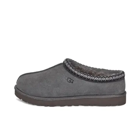 Men’s UGG Tasman II Braid Slip-On Slipper - Dark Grey, Lightweight, Soft Cushioned, Cozy Fashion Footwear, Easy Slip-On for Errands, Plush UGGpure™ Wool Hugs Feet, Plush Interior Softens Every Step