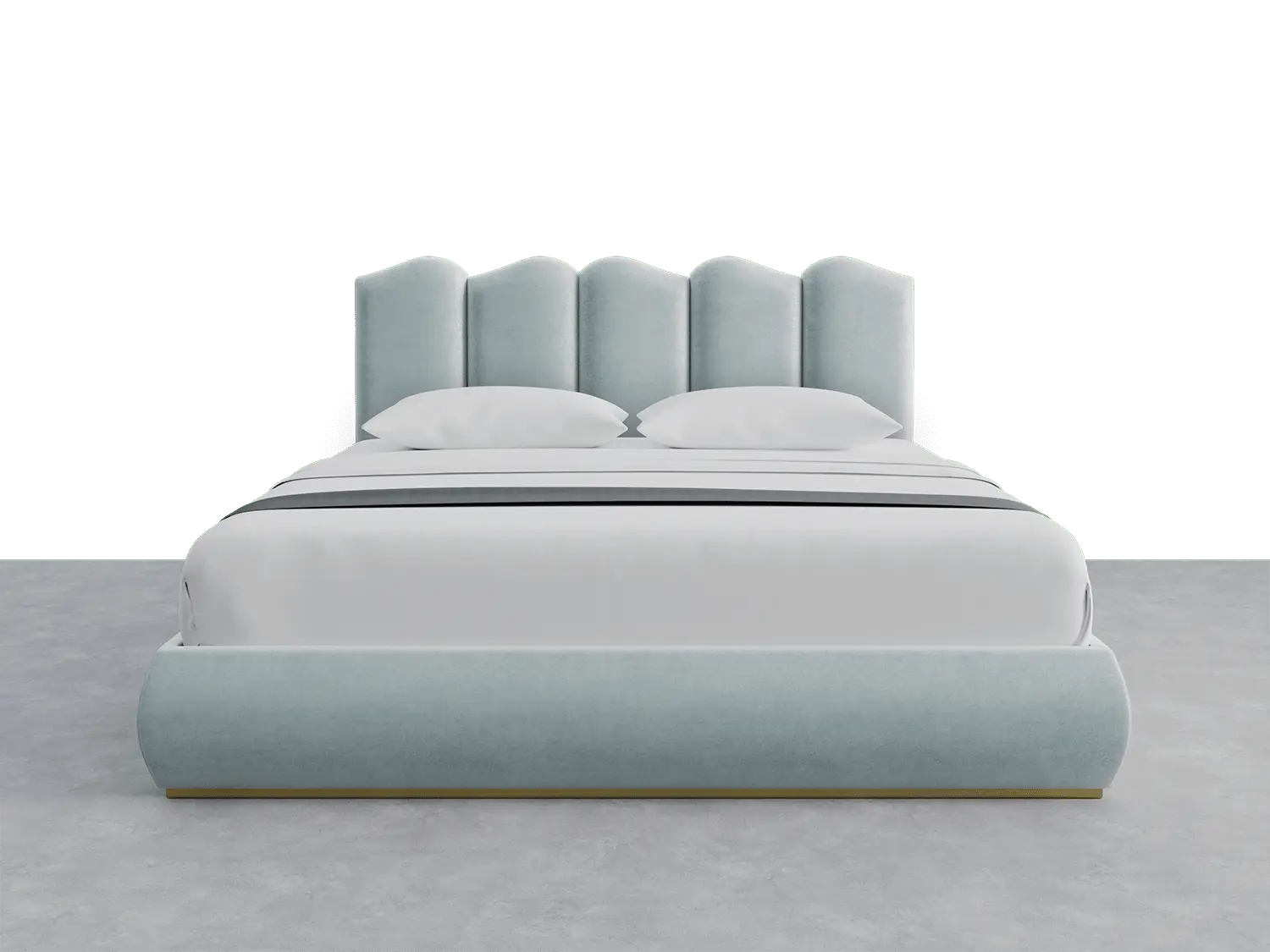 Luna Nido Layout Headboard - 76" x 46", Fabric Exterior, Curved Corner, Designer Upholstered, Luxury Modern Indoor Furniture, Fabric Exterior Headboards, Curved Corner Headboards