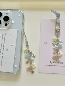 Delicate Beaded Star Keychain Portable Designs for Travel Accessory Phone Pendant, Phone Wrist Strap, Card Album & CCD Bag Charm Keychain Phone Accessories