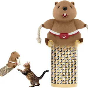 Interactive Puppets Toy: Karate Kitty Puppet Cat&Groundhog Wrestling Glove, Cats Wrestling Glove with Protective Forearm Sleeve, Cat&Groundhog Wrestling Puppet with Tough Padding for Hand Biting, Safe Play