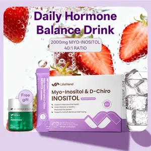 [Buy 1 Inositol get Brain Focus Supplement Free] Lifefriend Hormone Balance Drink Mix for Women – Inositol Powder Strawberry Flavor Drink with 2000mg Myo-Inositol + D-Chiro 40:1 Ratio, Vitamin D, Folate, Cycle Support, Energy & Mood