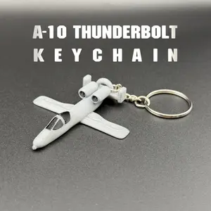 A-10 Thunderbolt Keychain  – Shiny Airplane Keychain | Pilot Gift | Aviation Accessory | Military Jet Keyring |