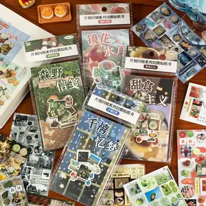 20 Pcs Die cut Stickers book Retro Cartoon Decorative handmade Scrapbooking supplies Diary Sticker Japanese Stationery Stickers