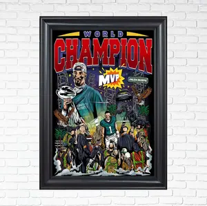 Jalen Hurts Super Bowl 2025 Poster - Poster Wall Art Decor - NO FRAME