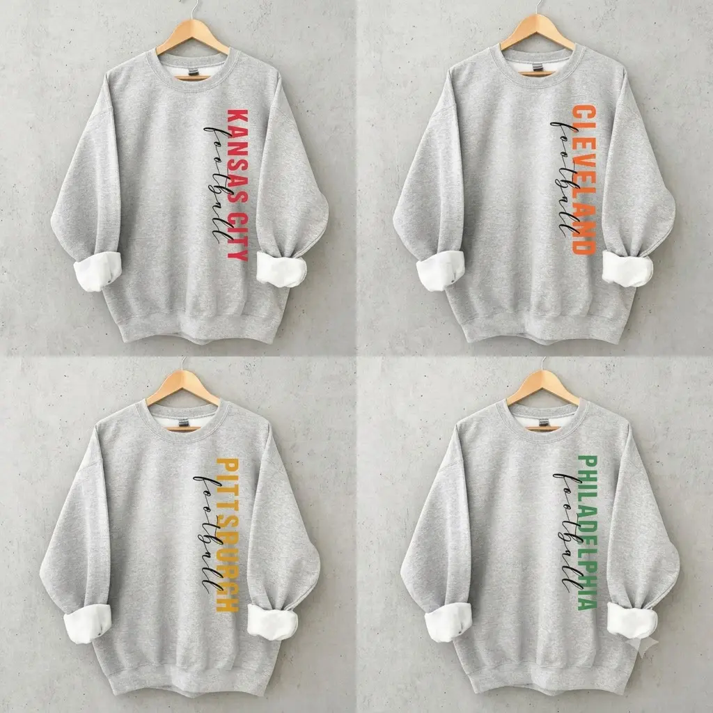 Vintage City Football Sweatshirt, Retro Game Day Crewneck, Classic Throwback Football Graphic Pullover, Unisex Cozy Cotton Fan Gift.