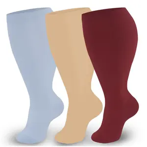 3 pairs of men's and women's all-purpose compression socks - breathable, quick drying, ankle support, wide ankle opening, large size sports socks.