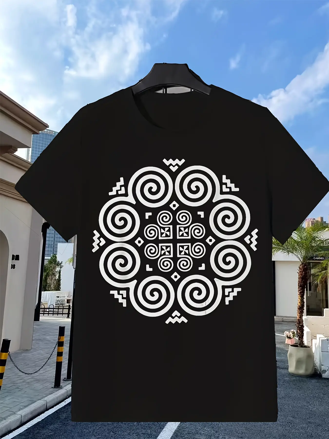 Men's Hmong Cultural Heritage Top - Soft Breathable Retro Traditional Attire Suitable for Themed Parties & Casual Wear, Machine Washable Round Neck Short Sleeve for Hmong Events & Daily Outfits ()