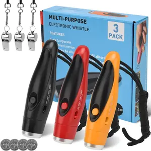 [New Electronic Whistles 3 Pack, Loudest Electric Whistles 3 Tones High Volume Whistle Hand Held for Coaches Referees Training Whistle, Outdoor Hiking Emergency Rescue Whistle Gifts