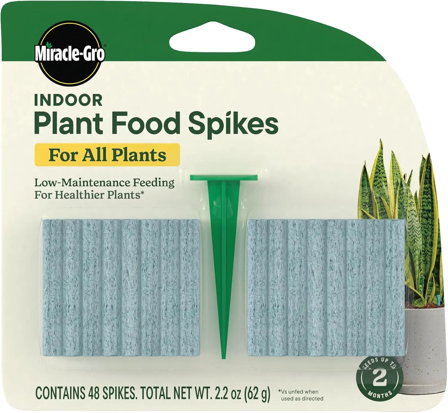 Indoor Plant Food Spikes for All Plants, Fertilizer Spikes for Houseplants, Flowers, Vegetables, and Herbs, 48 Spikes