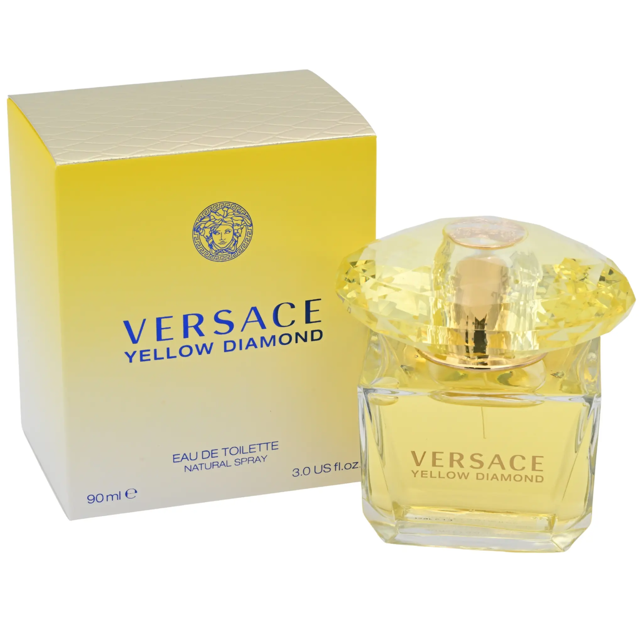 VERSACE Yellow Diamond Women's Eau de Parfum (EDP) Spray, 3.0 fl oz - Luxurious Airy Floral Women's Fragrance with Sparkling Aura, Amber & Elegant Notes, New-in-Box, Amber Women's Fragrance