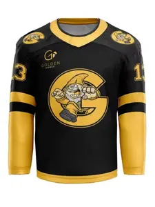 Ice Hockey Jersey Gold Accents Cartoon Dwarf G Logo 13 Unique Design for Enthusiasts World Cup Football Team Fan Training Sport Outdoor Gift