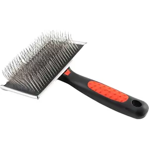 Professional Grade Extra Long Slicker Brush - Ergonomic Handle, Removes Loose Undercoat and Tangles for Dogs