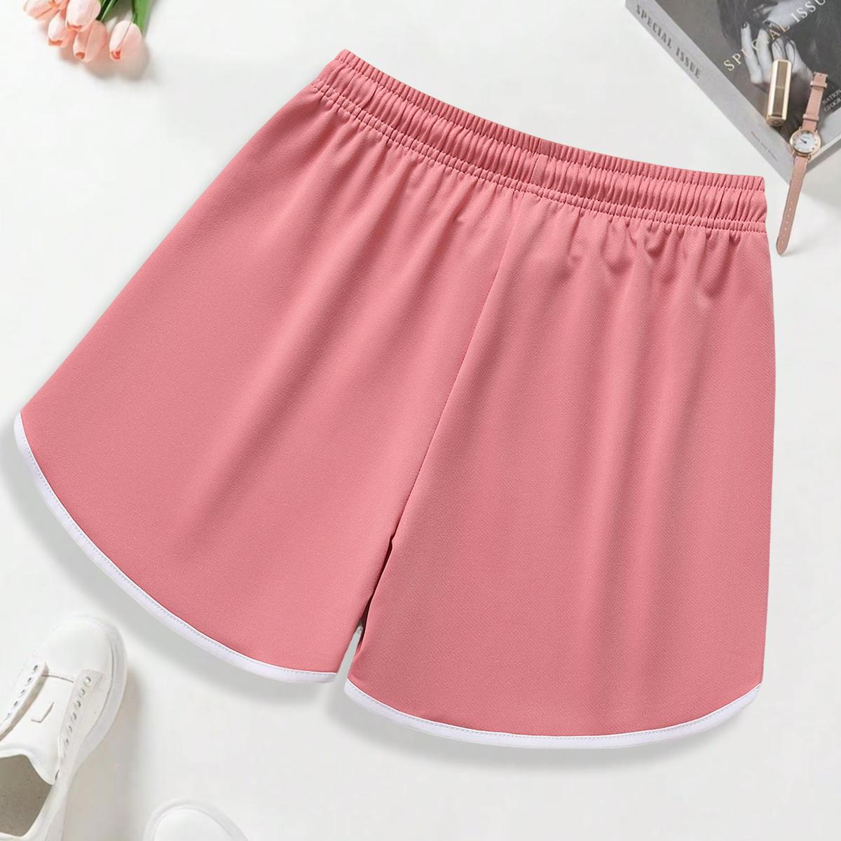 4-pack women’s summer athletic shorts, solid basic style that pairs well, soft sleep shorts for home wear, with pockets and a drawstring waist, running and yoga shorts