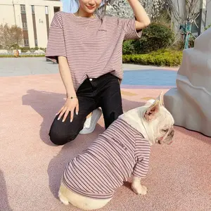 Striped Short Sleeve Matching Pet and Parent Outfit