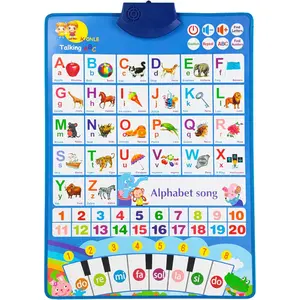 ucational Talking Toy Spanish English Wall Chart Piano Music Poster Numbers 1-20 Kids Montessori Toys Interactive ucational Toy Learning Gift for Toddlers 2-4