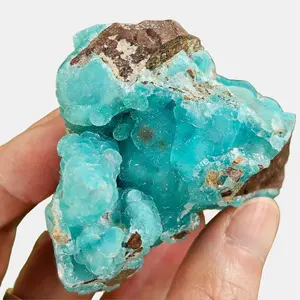High Grade Hemimorphite Crystal Congo, Botryoidal Specimen 108.5g, Ocean Blue Healing Stone for Activation & Communication Enhancement
