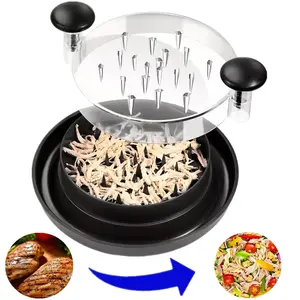 Chicken Shredder Clear Chicken Shredder Tool Twist Meat Shredder Tool Twist Chicken Breast Food Shredded Tool Twist Machine for Dog and Cat Food Meal Prep Kitchen Utensils kitchen gadgets Grill Handles Rotating Sturdy Black Portable
