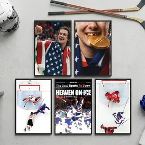Iconic Jack Hughes Unframed Poster, Hockey Golden  Goal Wall Art, Jack Hughes Team USA Hockey 2026 Winter Olympics Art Print, Miracle On Ice Newspaper Print, USA Chipped Tooth Decor
