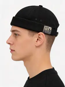 1PC Unisex Cap, No Brim Sailor Style Knit Hat, Trendy Truck Driver Beret, Men's Casual Layered Hat, All Seasons, Loose Fit