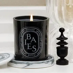 Diptyque Baies Medium Scented Candle - 300g Hand-Blown Glass Vessel with Fresh Berries & Rose Fragrance - 75 Hour Burn Time