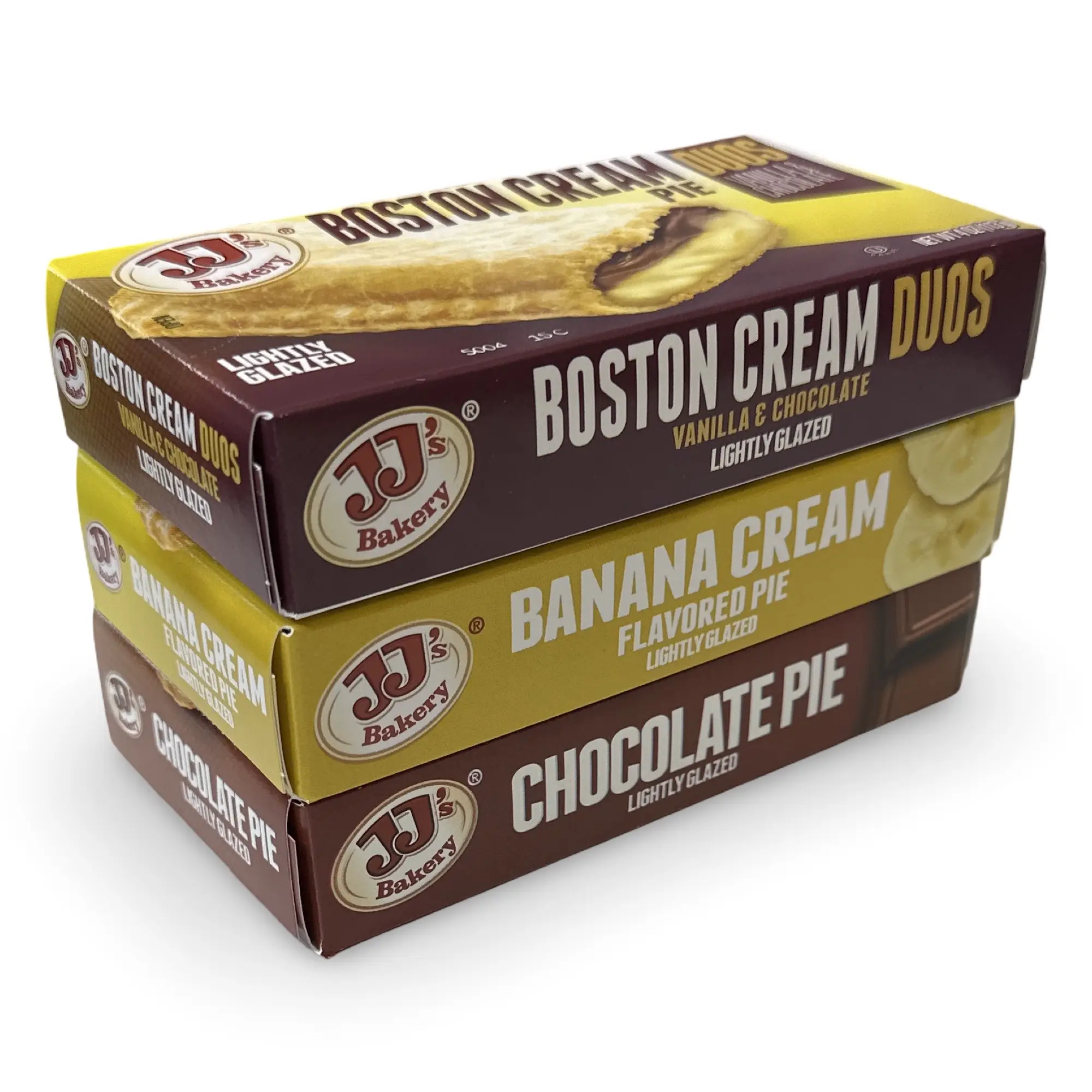 JJ's Bakery Pies Variety Pack (Boston Cream / Chocolate / Banana) | 12 Count Cake Natural Flavor