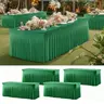 Classic 4-Pack Halloween Stretch Spandex Table Skirts - Snug Elastic-Fit Covers for 4ft(48in*23.6in*29in),6ft(72in*29in*29in),8ft Rectangle Tables, 95.7in Wavy Ruffle, Wrinkle-Resistant, Stain-Proof Home & Party Decor, 6 Ft