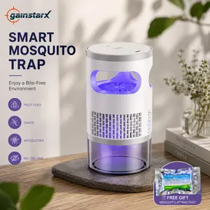 Gainstarx Indoor Insect Trap with Bait Included Light and Suction Non Zapper Flying Bug Catcher for Mosquitoes Fruit Flies Gnats and Moths Home Use