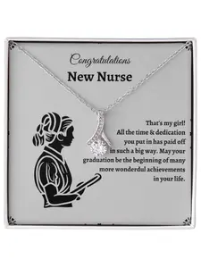 Congratulations New Nurse Necklace V-shaped Pendant Necklace with Card and Gift Box Nurse 2026 Graduation Gift Registered Nurse Jewelry Gift