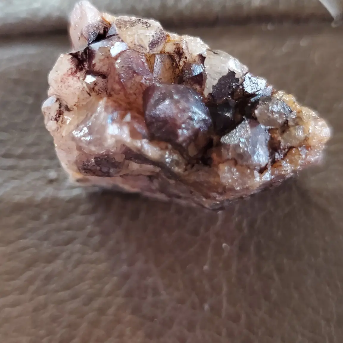 Blended Reds Crystal Castle with Fully Formed Crystal Faces with Hexagonal Terminations