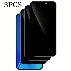 3pcs is suitable for iPhone 16 16E 15 14 13 Plus Pro Max 3-piece privacy screen, spy-proof, full-coverage screen, toughened glass protective film and 3-piece camera case. Smartphone Installation