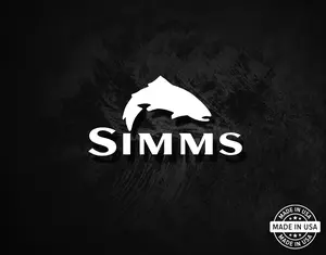 Simms Fly Fishing Decal, Vinyl Die Cut Sticker