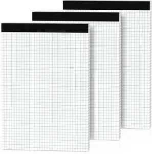 3 Pack Graph Paper Pad 8.5 x 11 Quad Ruled Graph Pads 4x4, White Grid Paper Pad Letter Size 8.5 x 11-Inch, -Perforated Graph Paper Notebook Square Math Paper Writing Pads for Office School