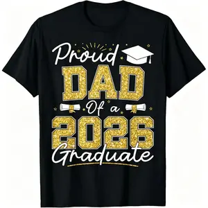 Celebrate Your Pride with a 2026 Graduate Senior Family T-Shirt Featuring a 100 Percent Cotton Proud Dad Design