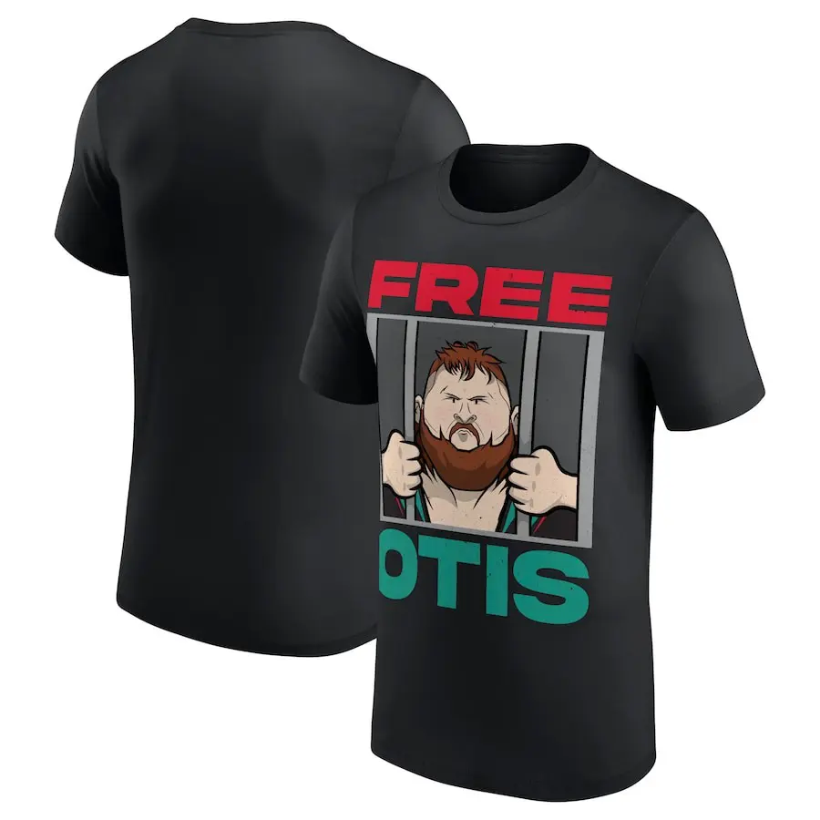 Men's Black Otis Illustrated Free Otis T-Shirt Professional Wrestler Tee For Man and Woman Unisex T-Shirt, Hoodie, Sweatshirt Menswear Fitted, Both Side, Shortsleeve, Basic, Casual