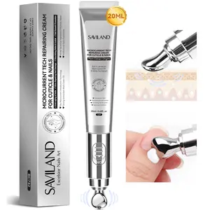 SAVILAND 2025 Microcurrent Tech Cuticle Cream: 20ml Ultra-Repairing Cuticle Softener for Deep Hydration Organic Black Castor Oil VE Cuticle Care Aging Damaged Dry Cuticles Nails Pro-Salon Home