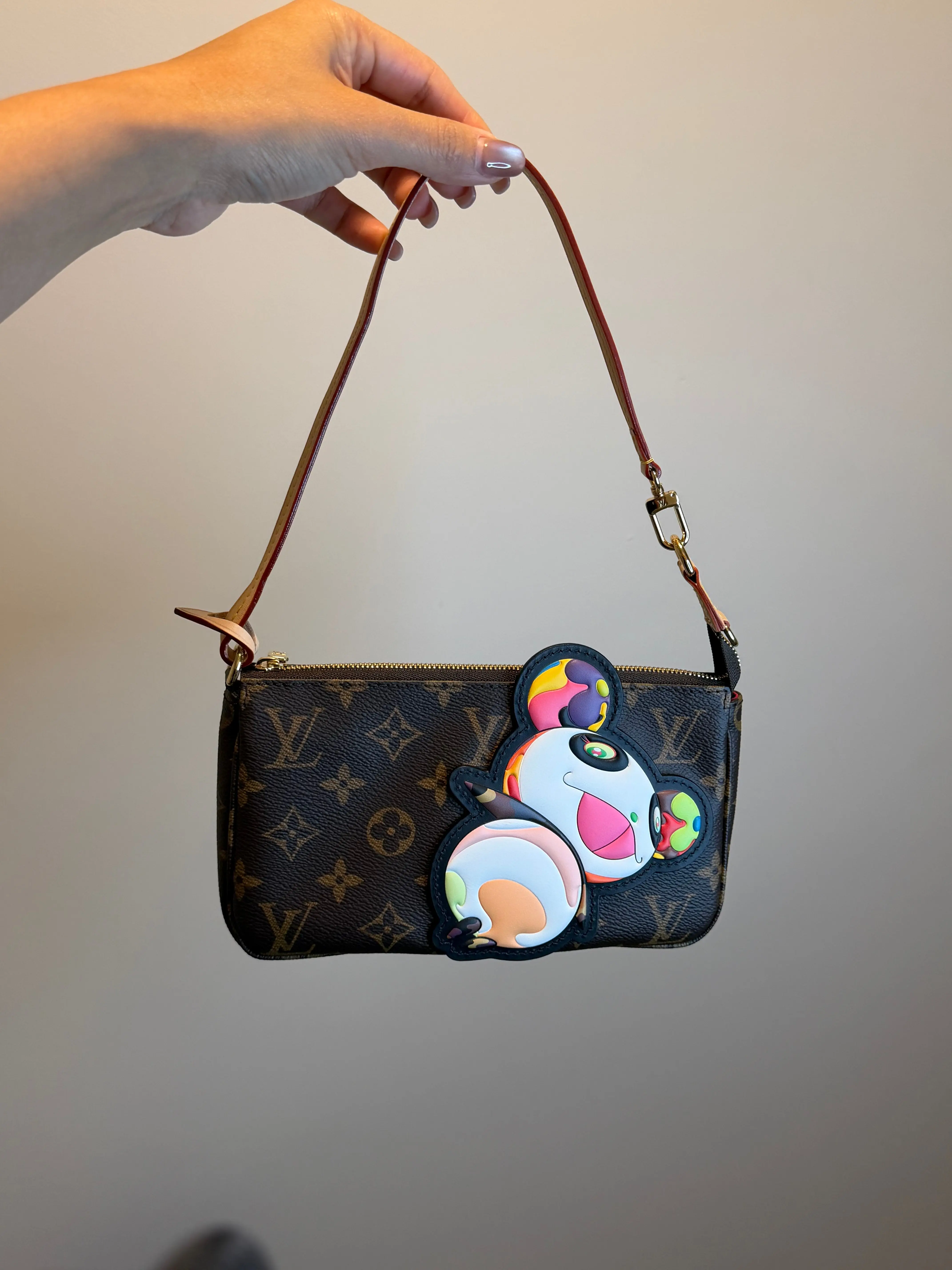 Pre-owned Louis Vuitton Monogram Canvas Shoulder Bags 2025 Takashi Murakami Panda Pochette