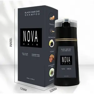 [Fast Ship] 100%Natural Hair Dye Shampoo Nova Hair Instant Dye Shampoo Men Women Quick Easy Safe Hair Color Gray Hair Coverage Nourish Scalp purple  hair  dye Haircare Black