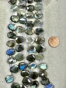 labradorite faceted teardrop 13mm x 15mm 15.5"strand