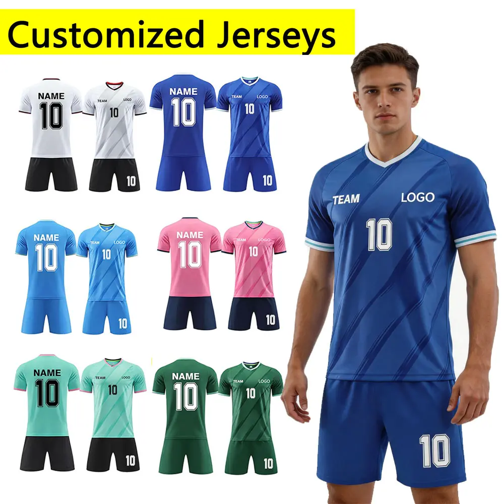 2026 Football Jerseys 【Custom Soccer Jersey-DI your name&number】 Personalized Team Name Number Sports Shirt Customize Futbol Logo Jerseys for Kids Men Boys Youth Sporty Style