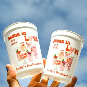 Drunk in Love Bachelorette Party Cups, Just Drunk Bach Cups, Custom and Personalized Party Decor Cup