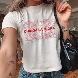 Chinga La Migra Baby Tee, Abolish ICE Crop Top, Fuck ICE Women's Tee, LA Ice Protest, Foxtrot Delta Tango, Resistance Shirt, Social Justice