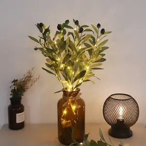 1pc Realistic Olive Leaf, LED Light Emitting, Home Decor Artificial Plant Leaves, Suitable for Garden, Indoor, Outdoor Settings