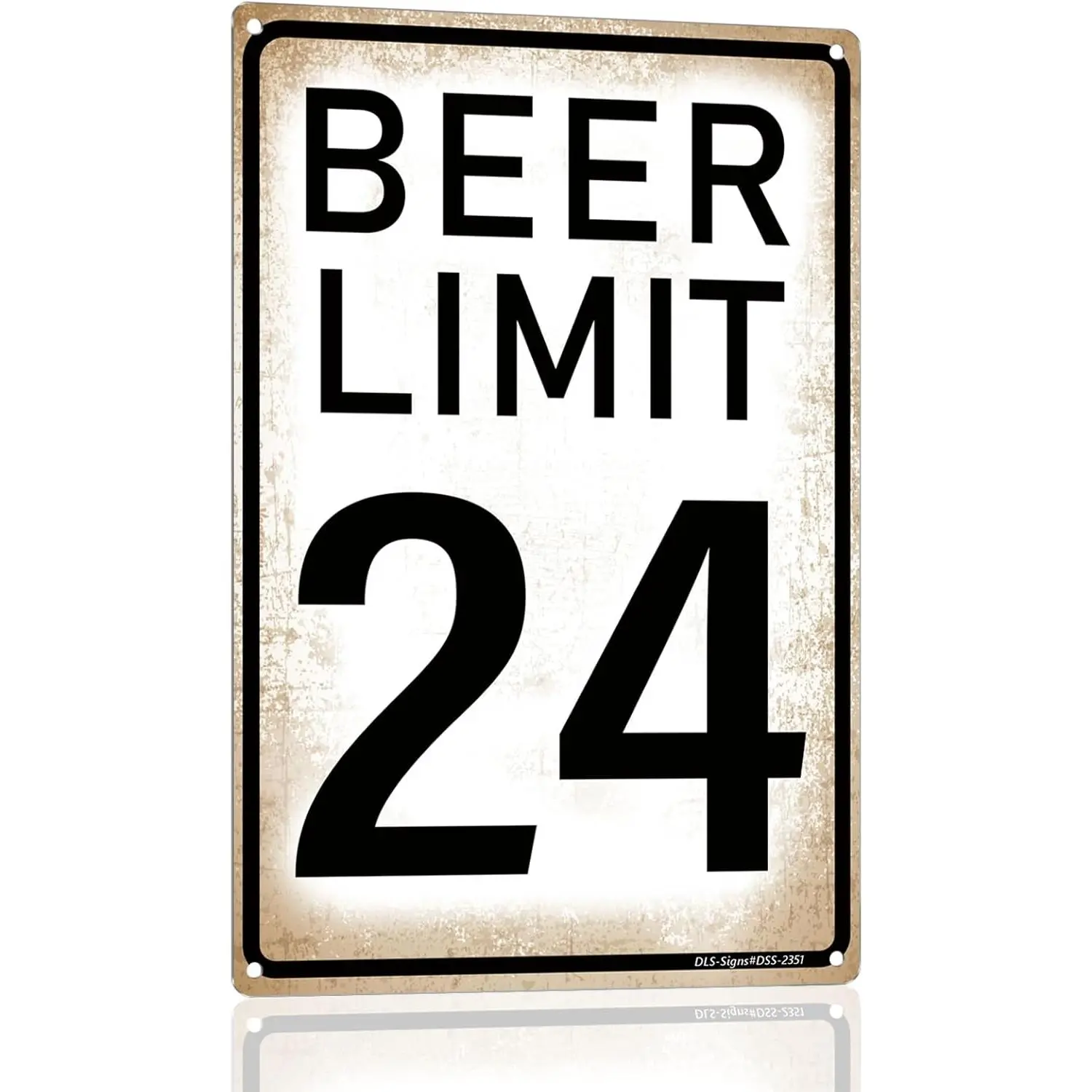 "BEER LIMIT 24" Vintage Rectangular Metal Tin Sign, 8x12 in Easy-Install Home Decor Plaque, Waterproof, UV-Protected, Fade Resistant, Durable Ink for Garage, Outdoor Home Supplies Sign