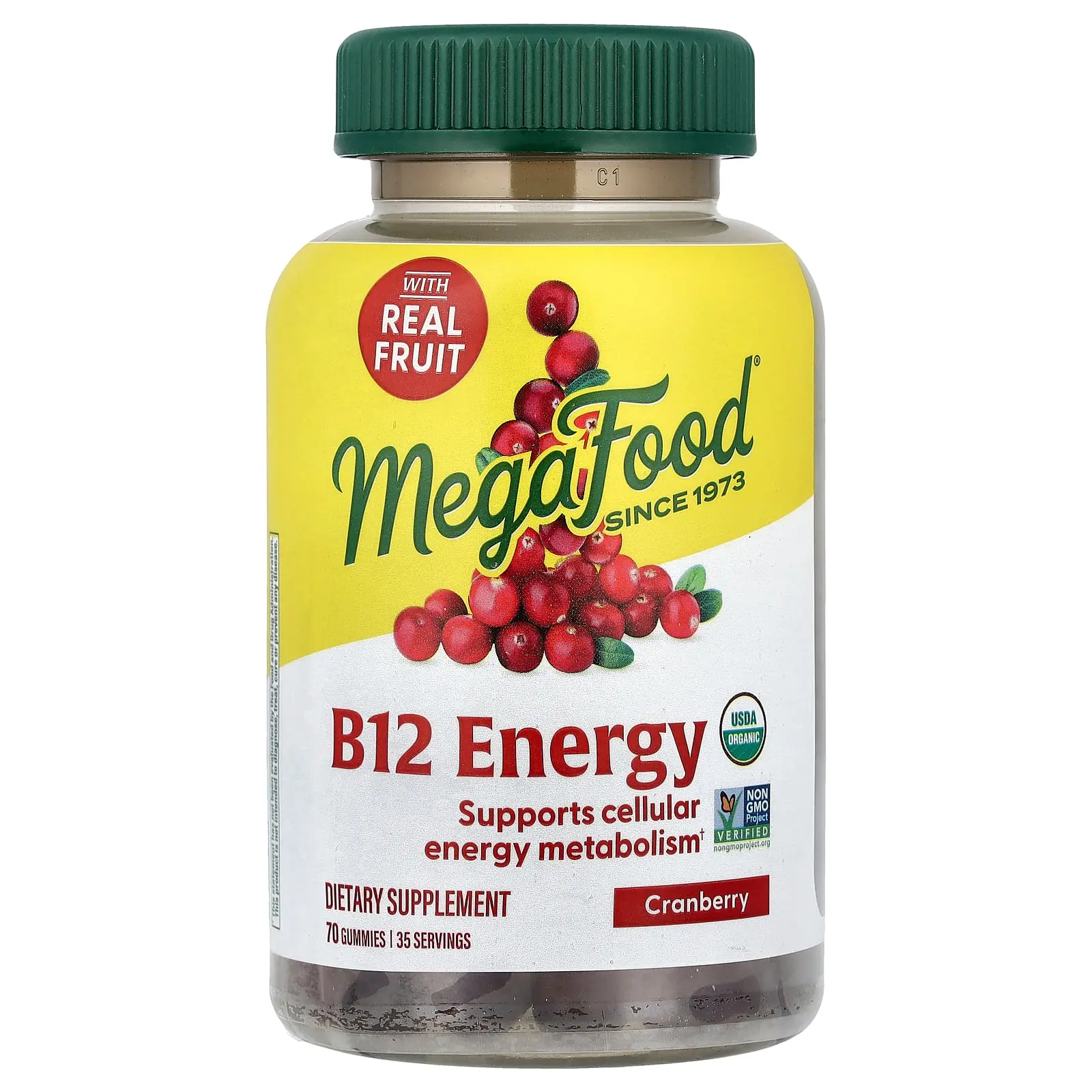 MegaFood B12 Energy Gummies, Cranberry, 70 Gummies