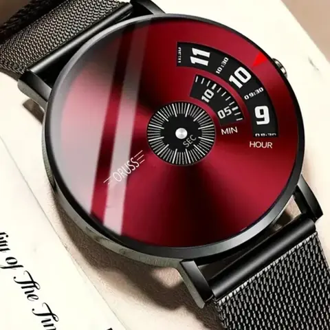 Men's Business Fashion Digital Quartz Watch, Fashionable Digital Watch, Casual Round Shaped Ombre Dial Color Watch, Trendy Watch for Men As Gift with Box, Business Fashion Watches, Casual Business Wristwatch