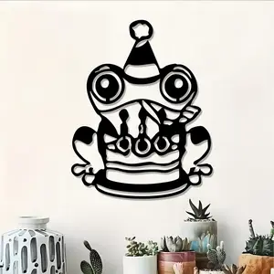 1pc Frog Wall Sculpture - Rust-Resistant Iron Frog Statue, Frog Mural Suitable for Kids Room, Garden Fence Decor, Birthday Gift for &, /Outdoor Metal Wall Art for Children's Day, Christmas, Outdoor Party