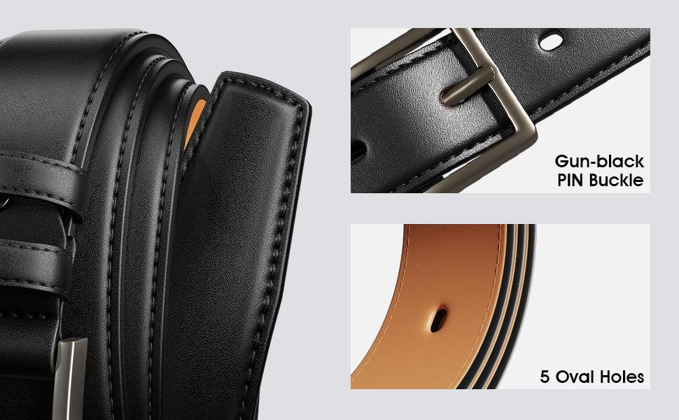 Mens ress Belt,Mens Leather Belts for Jeans, Belt 1.38" Width
