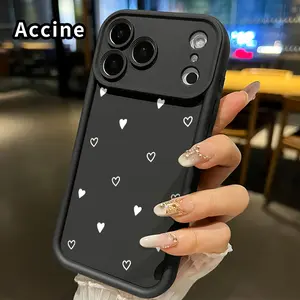 Floating Hearts Pattern TPU Phone Case for iPhone 17 Pro Max 16 15 14 Plus 13 12 Mini 11 XR X XS Air E Shockproof Full Camera Protection Durable Slim Silicone Cover Smartphone Casing